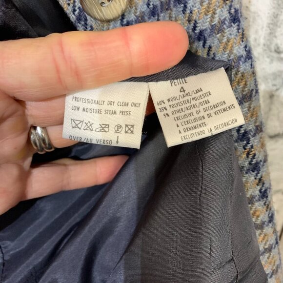 Vintage Lizsport Wool Blend Plaid Tweed Blazer - Picture 9 of 15